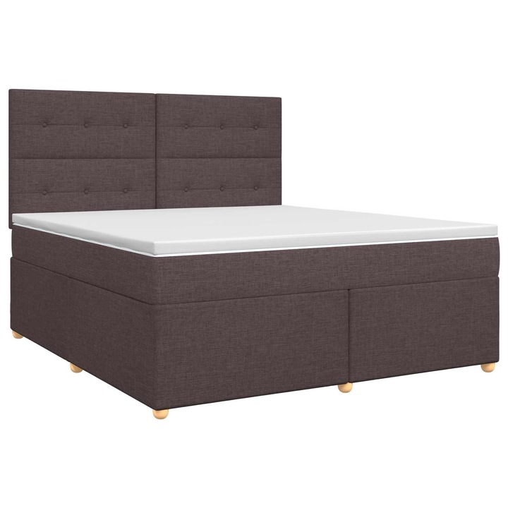 vidaXL Boxspring ágy matraccal Sötét Barna 160 x 200 cm Szövet 3453924