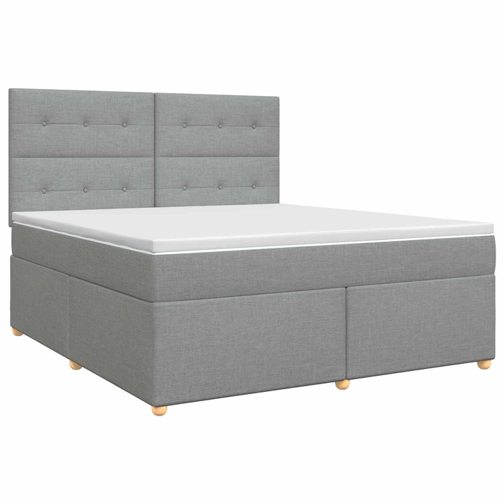 vidaXL Boxspring ágy matraccal Világosszürke 160 x 200 cm Szövet 3453921