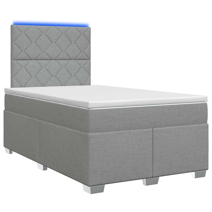 vidaXL Boxspring ágy matraccal Világosszürke 120 x 200 cm Szövet 3454852