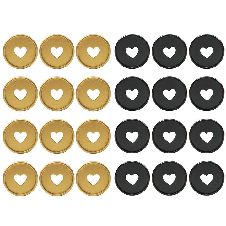 Set discuri legare foi, 24 buc, ABS, negru auriu, 3.5x3.5x0.4cm