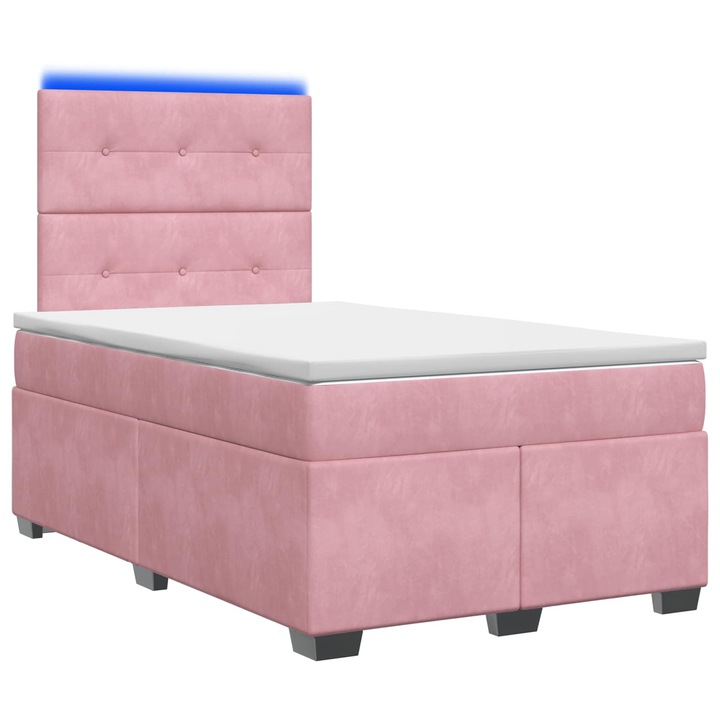 vidaXL Boxspring ágy matraccal Rózsaszín 120 x 200 cm Bársony 3455089