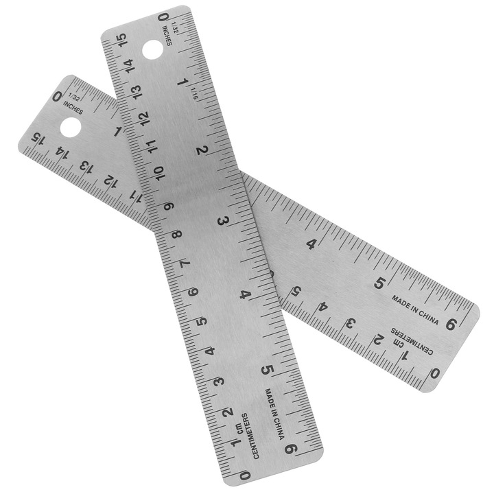 Set 2 rigle profesionale, otel inoxidabil si lemn, 30x3cm, diverse modele