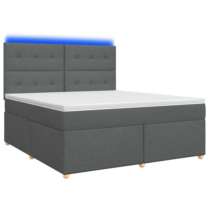 vidaXL Boxspring ágy matraccal Sötétszürke 160 x 200 cm Szövet 3455386