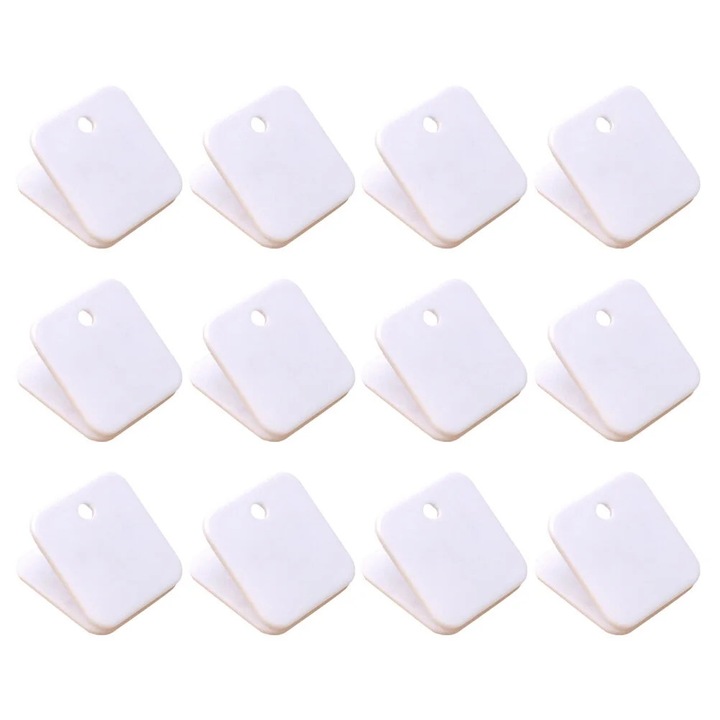 Set 12 agrafe din plastic pentru documente, diverse culori, dimensiuni multiple