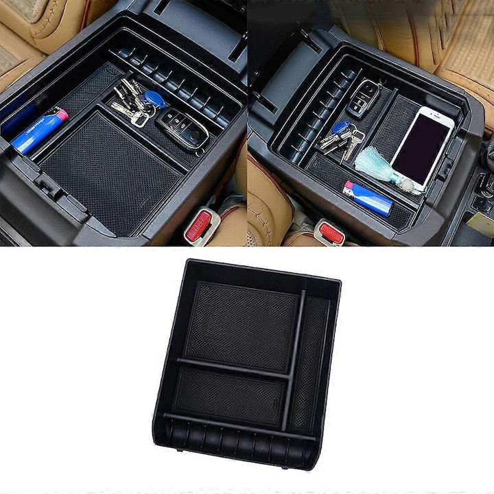 Toyota Land Cruiser Prado 120 középkonzol tároló doboz, fekete, 20.7x24.5cm