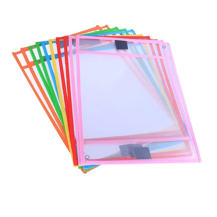 Set 8 huse reutilizabile pentru foi, PVC, transparent, 35.5x25.5x0.01cm