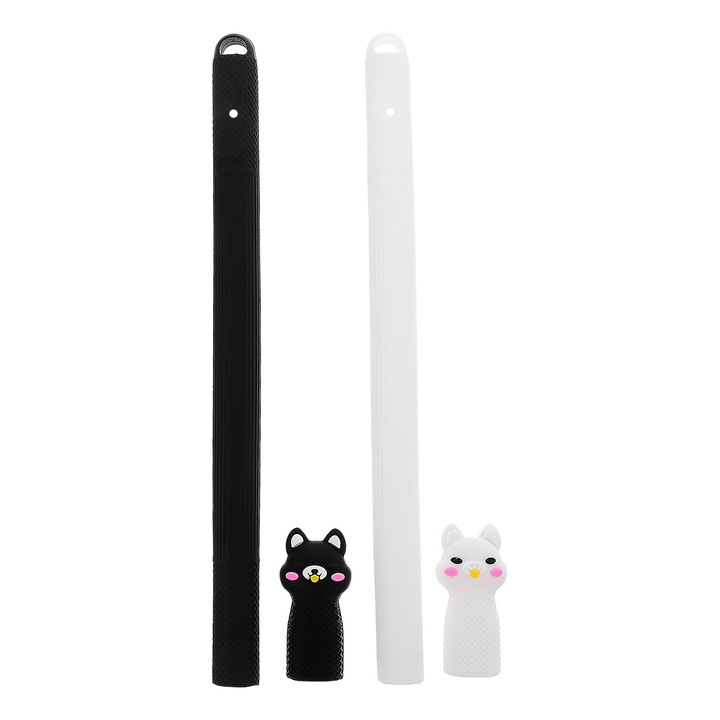 Set 2 huse penar silicon antiderapant pentru stylus 15.1x1x1cm, negru