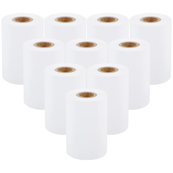 Hartie termica, 10 role, alb, 5.5x3.3x3.3cm