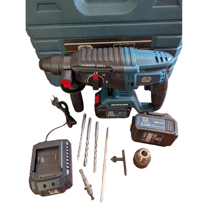 Ciocan rotopercutor German Meister CU 2 ACUMULATORI 36V -6 AH - BRUSHLESS TECHNOLOGY