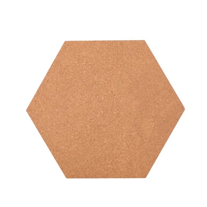 Set 4 panouri pluta hexagonale autoadezive maro 20x17.5x0.6cm lemn