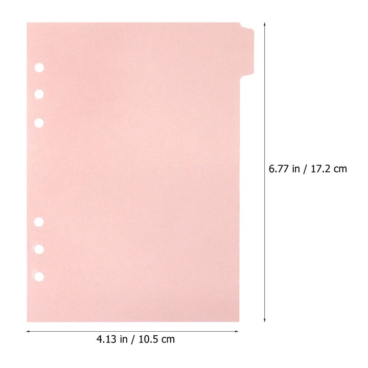 Separatoare pentru biblioraft, 6 foi, roz, 12.6x9x0.1cm