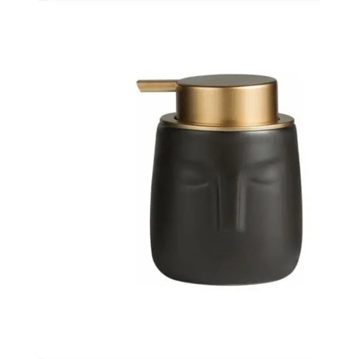 Dispenser sapun ceramic, design fata, negru, 12x8x20cm