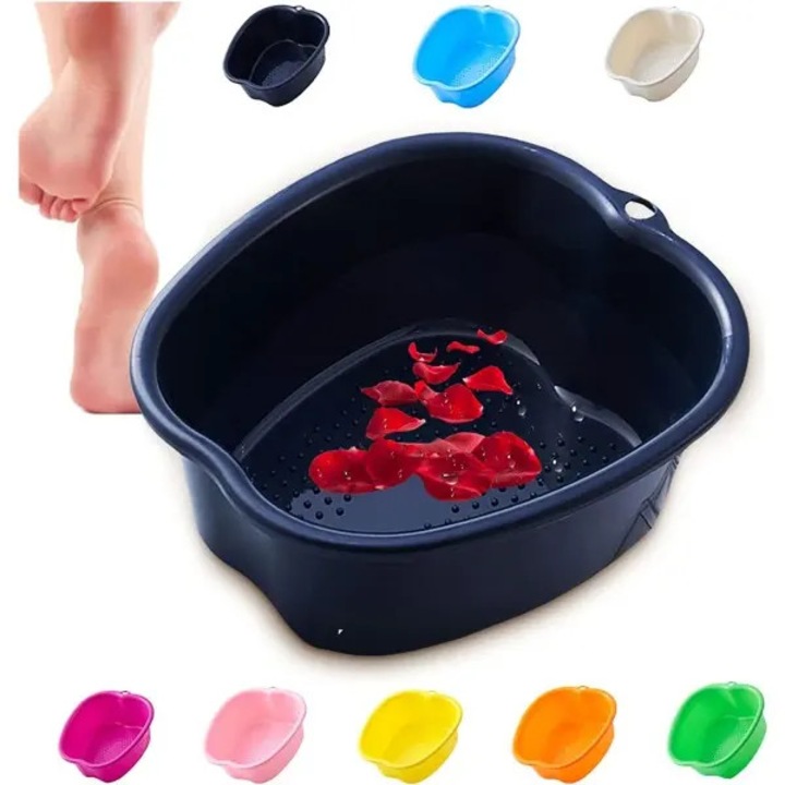 Cada pentru baie picioare, plastic durabil, negru, mare