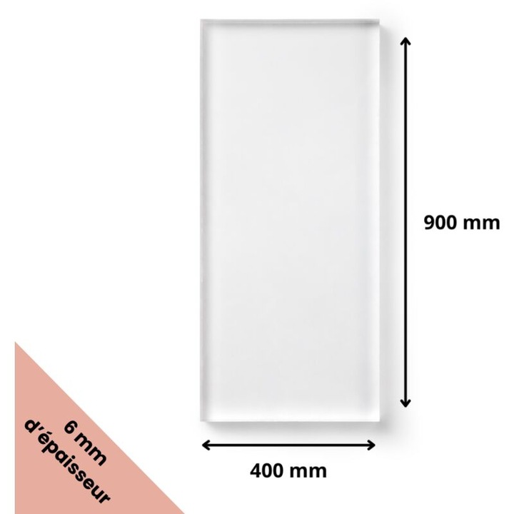 Átlátszó plexi lap 6mm 400x900mm UV- és nedvességálló