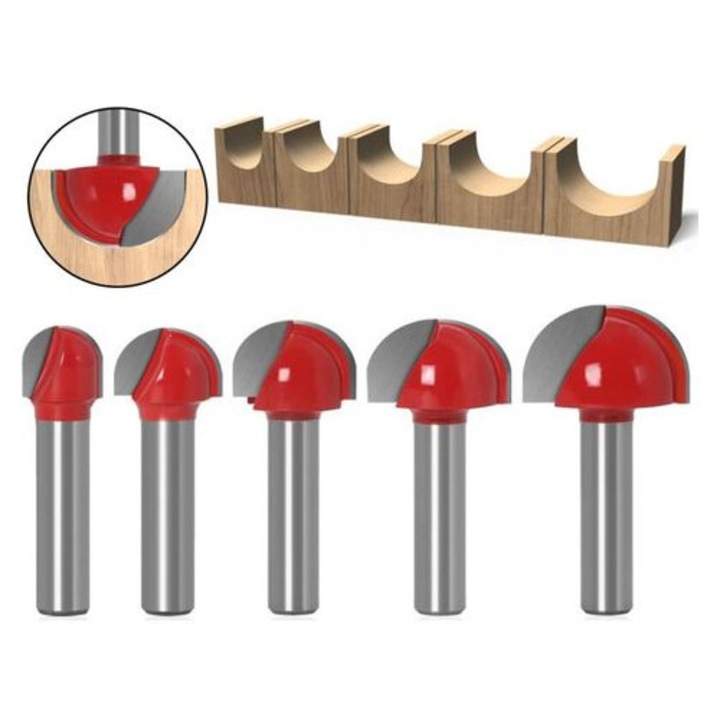 Set 5 freze lemn 8mm, taietori durabili, pentru frezare si gravare