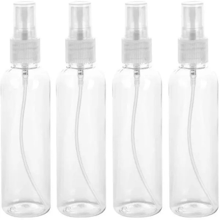 4 db 100 ml-es spray palack készlet, átlátszó, hordozható, újrafelhasználható