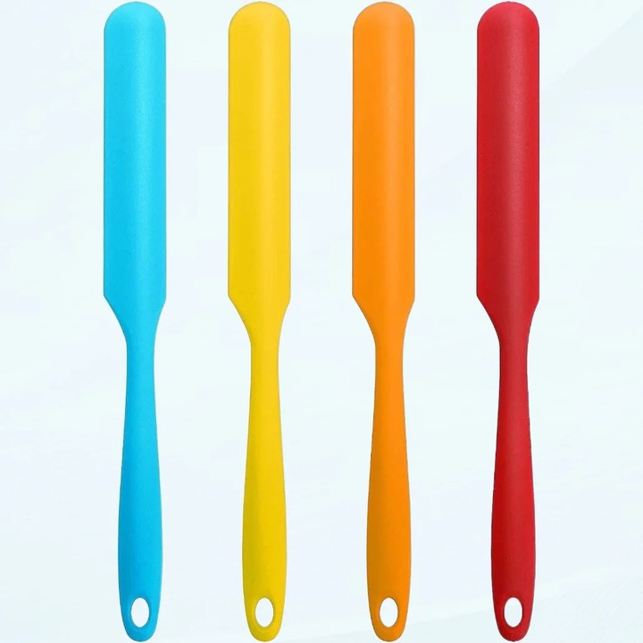 Set 4 spatule siliconice multicolor 15x2cm pentru epilat reutilizabile