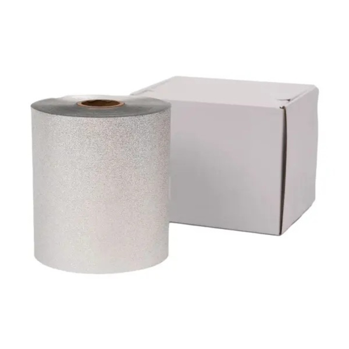 Fólia 100m-es tekercsben, dombornyomott ezüst, 12.8cm széles