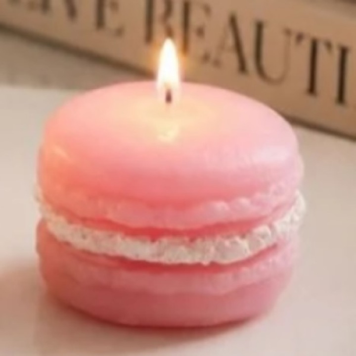 Színes 3D Macaron mintás gyertya 4,5×3,8cm