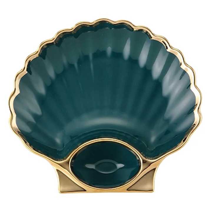Farfurie ceramica pentru servire, platou pentru gustari, alb, 20x15cm