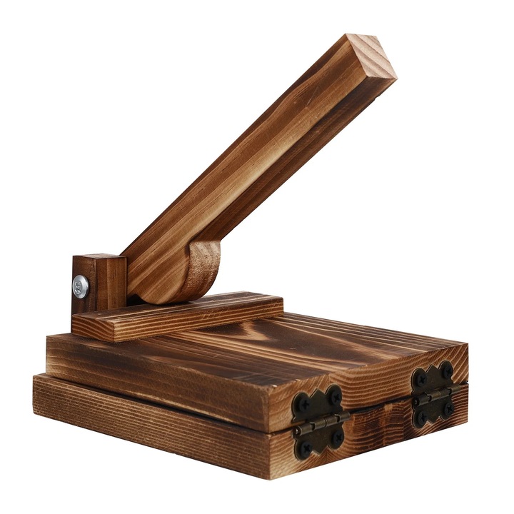 Presa aluat din lemn, ergonomic, 16.5x13x6.5cm, natural