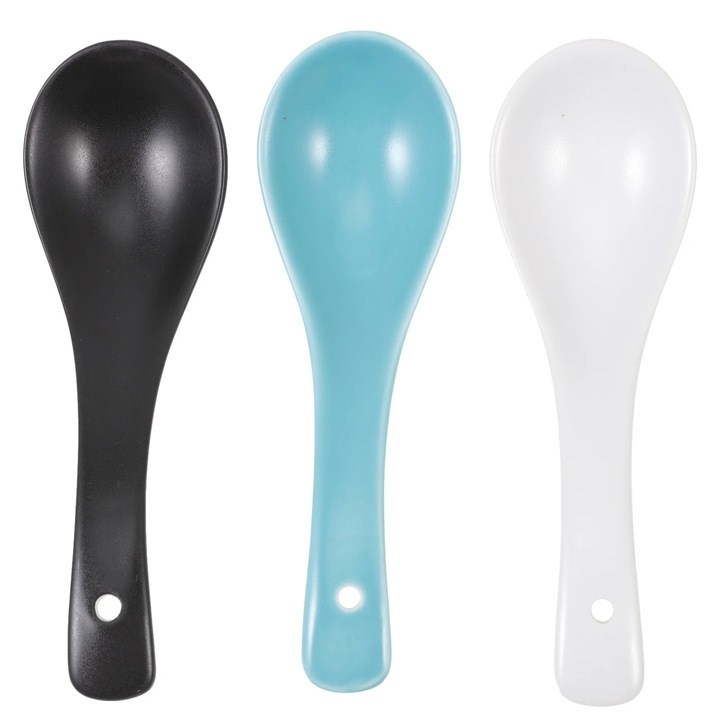 Set 3 linguri ceramice supa multicolor 14.5x4.3x2cm