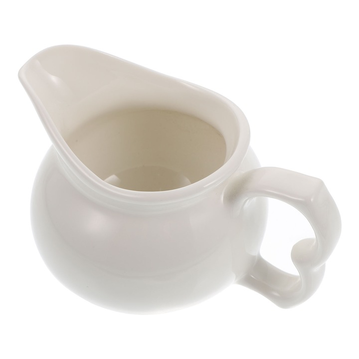 Cana ceramica alba 11.5x8x7cm pentru lapte