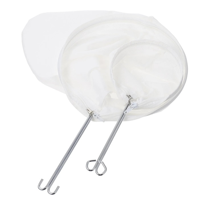 Set 2 filtre reutilizabile pentru ceai, inox si bumbac, 40x36x24cm, alb