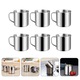 Set 6 cani din inox ZYBLSSBB LSM2xh11759-BCS0112381-1, 245 ml, argintiu
