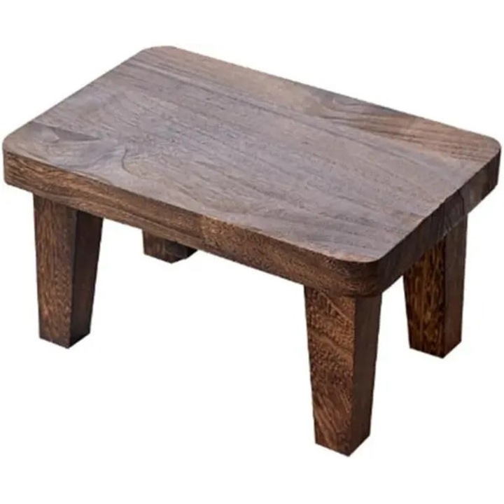 Taburet lemn masiv multifunctional, maro, 30x20x25cm