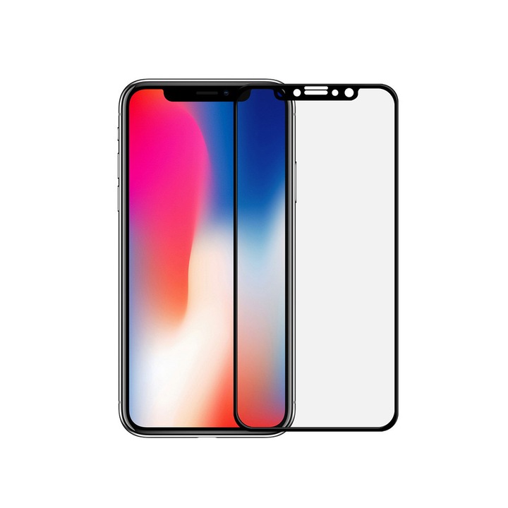 Стъклен протектор RURIHAI 0.1MM FULL за iPhone X / 10 5.8 inch, Черен