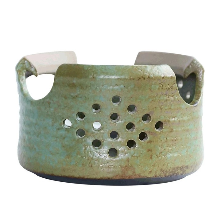 Incalzitor pentru ceainic ZYBLSSBB LSM2xh13346-BCS0134028, ceramic, cu orificii, verde, 10,5 x 10,5 x 6,5 cm