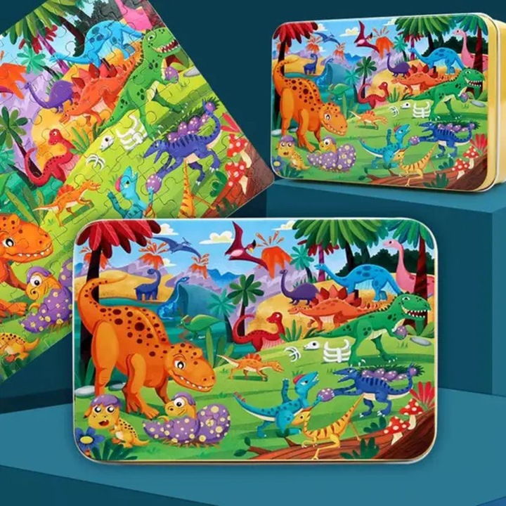 Puzzle készlet gyerekeknek 3 modell, dinoszaurusz sellő űrhajós, többszínű, 13.5x9.5x5cm mindegyik