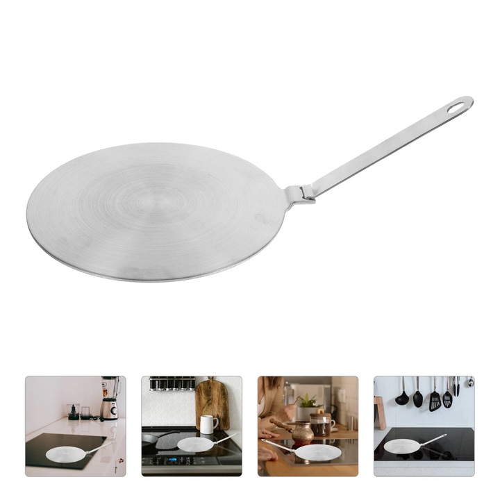 Placa adaptatoare pentru inductie YANYXR, inox, 34.5x19.5x0.2cm, argintiu