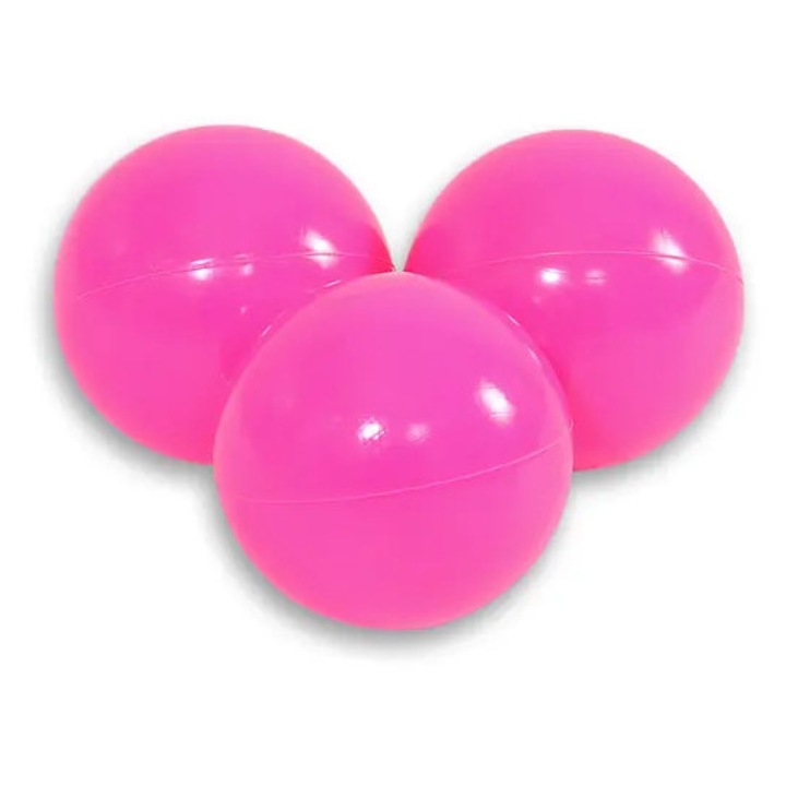 Set 50 bile plastice roz inchis 7cm pentru piscina uscata