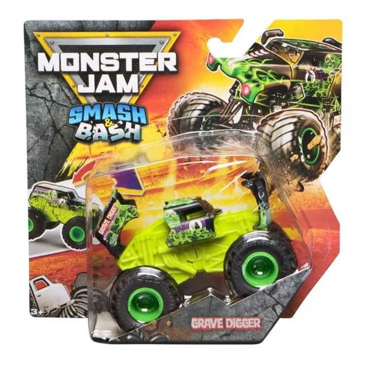 Masinuta Monster Jam Smash & Bash Grave Digger többszínű 9.5cm