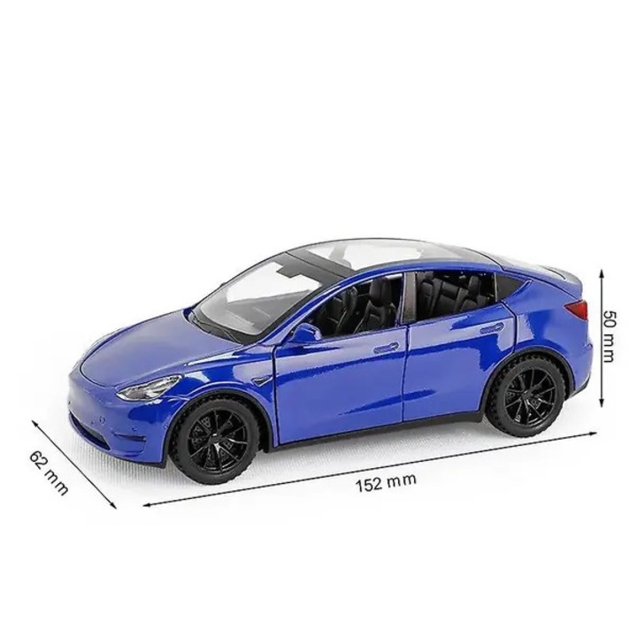 Fém kisautó Tesla Model Y kék 1:32