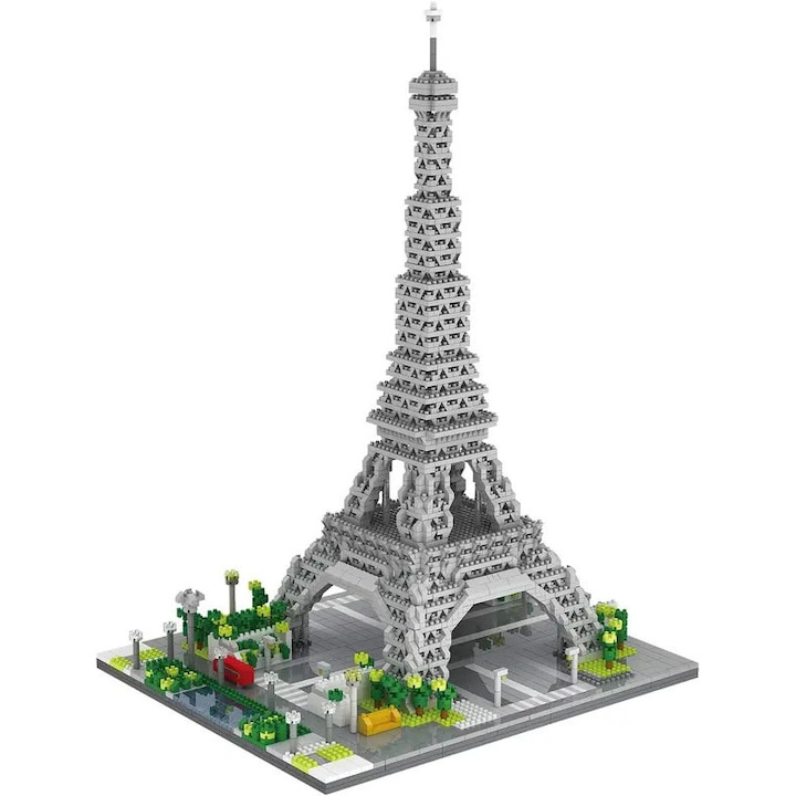 Eiffel-torony építőszett 3369 darabos miniatűr 3D többszínű