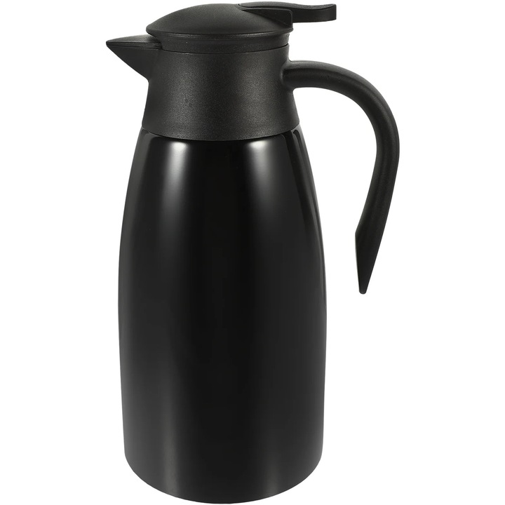 Sticla termoizolanta apa 2L negru 28x13x13cm plastic inox