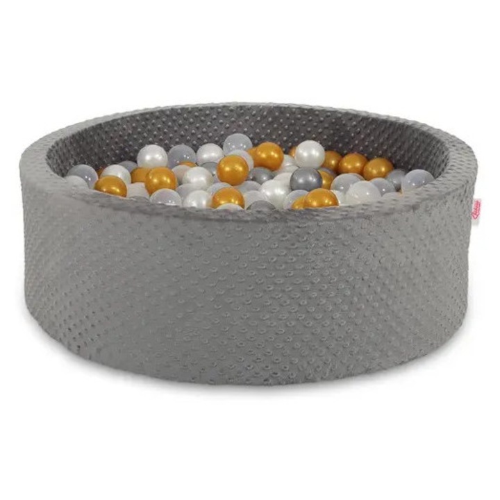 Bolldamm copii 90x30x5cm spuma moale multicolor set 200 bile 7cm