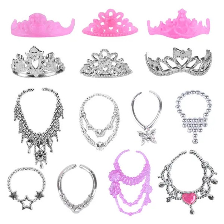Set accesorii haine si incaltaminte pentru papusi 30cm multicolor 32 piese