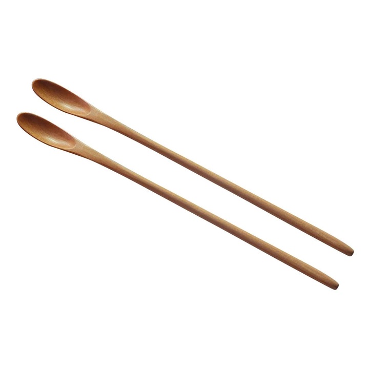 Set 2 linguri servire lemn natural multicolor 20x1.2x0.3cm