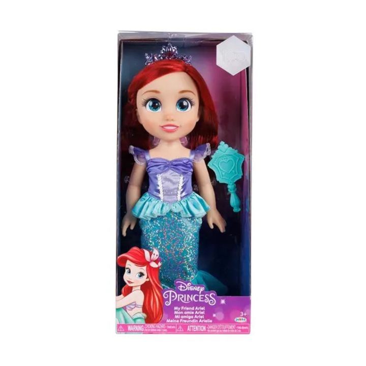 Ariel Disney Hercegnő baba, csillogó ruha, kiegészítők, 35cm, többszínű