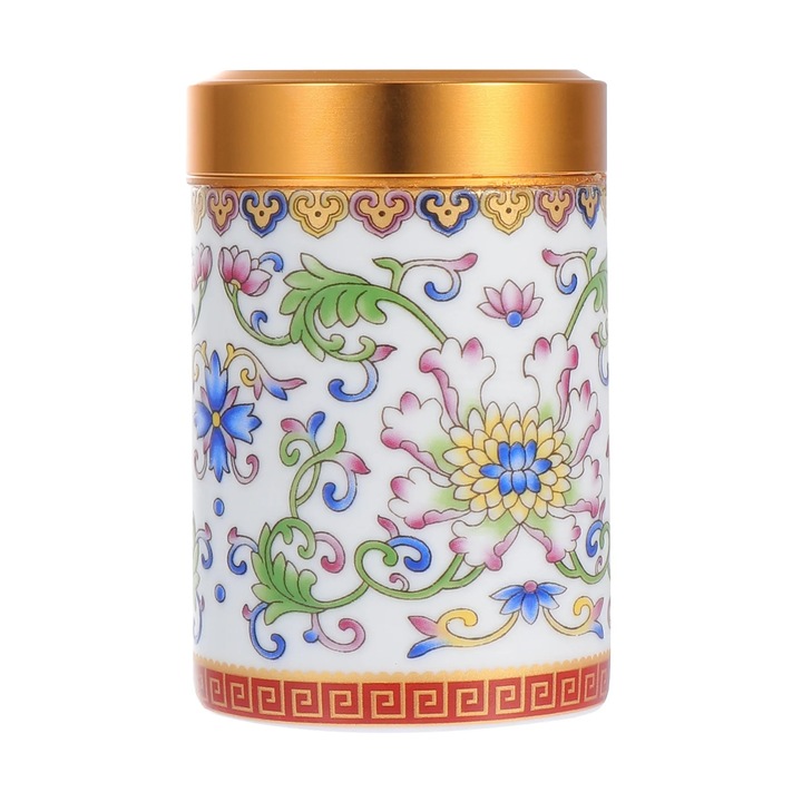 Recipient pentru ceai ZYBLSSBB LSM2xh3482-BCS0090880, ceramica emailata cu capac din aluminiu, multicolor, 7 x 4.5 x 4.5 cm