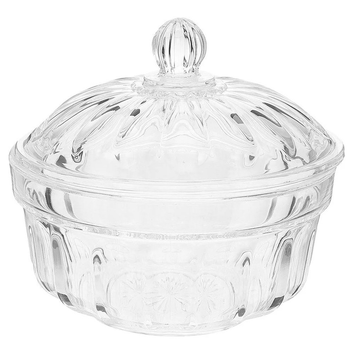 Cutie acrilica pentru bomboane, capac, transparent, 15.6x15.6x13cm, multicolor