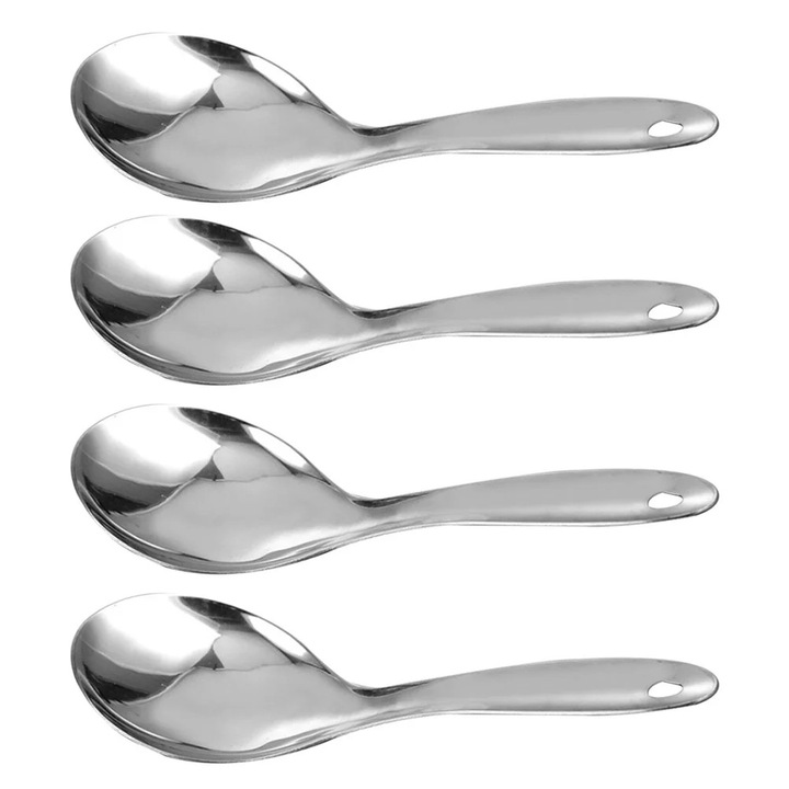 Linguri pentru orez si supa ZYBLSSBB LSM2xh2539-BCS0108157, din otel inoxidabil, argintiu, set 4, 23,5 cm