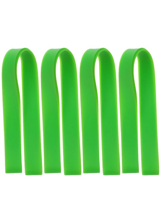 Set 4 benzi elastice fixare prosoape plaja, silicon, verde deschis, 31x1.8x0.2cm
