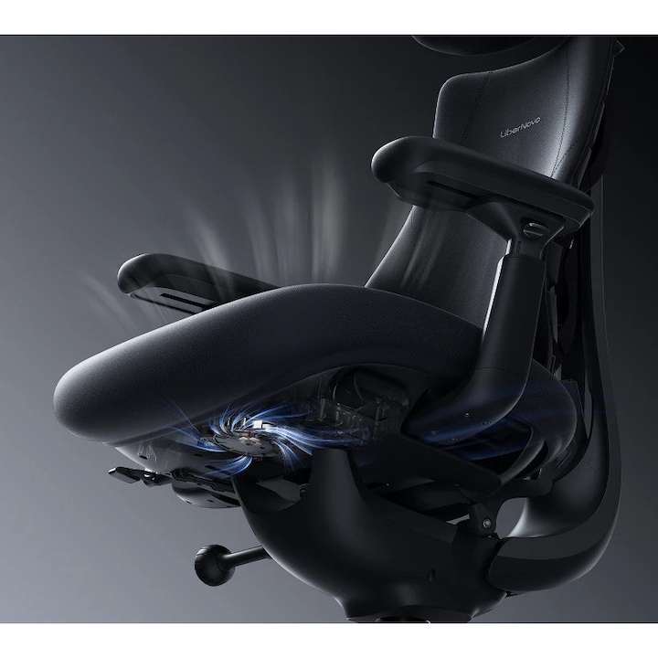 Динамичен ергономичен стол LiberNovo Omni Pro – моторизирана лумбална опора, облегалка Bionic FlexFit, регулируема облегалка за глава, до 136 кг, Графитено сиво (Graphite)