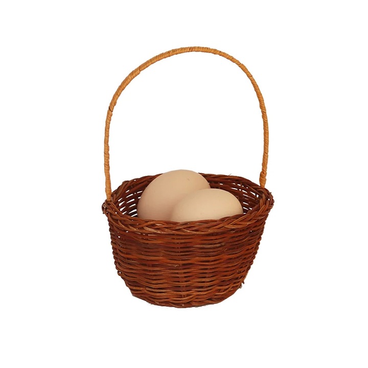 Cosulet decorativ ZYBLSSBB LSM2xh205-BCS0088655 din polipropilena, cu maner, maro deschis, 12 x 12 x 21 cm