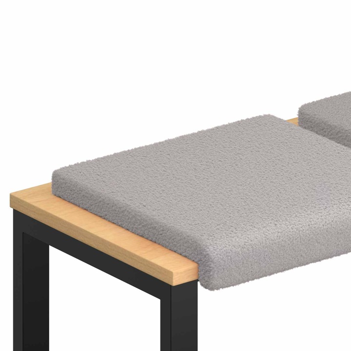 Perna pentru banca 4 pcs vidaXL, Tesatura Sherpa Gri deschis